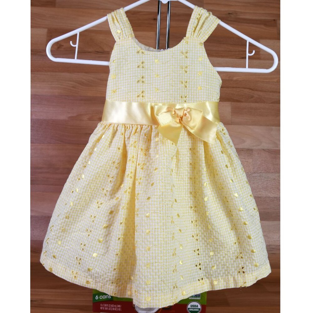 Bonnie Jean Eyelet Size 2T toddler dress - Yellow